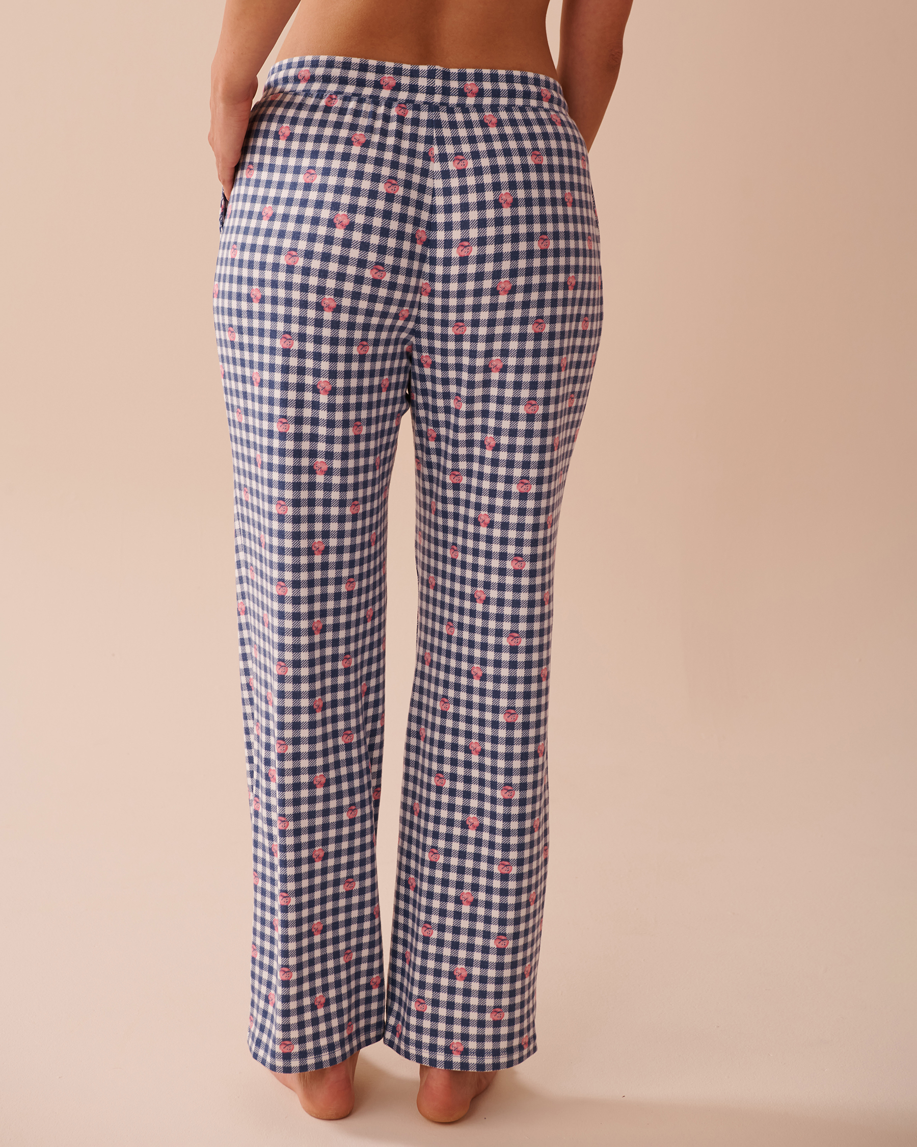 LA VIE EN ROSE Gingham Print Recycled Fibers Pajama Pants Gingham/Roses 40200662 - View1