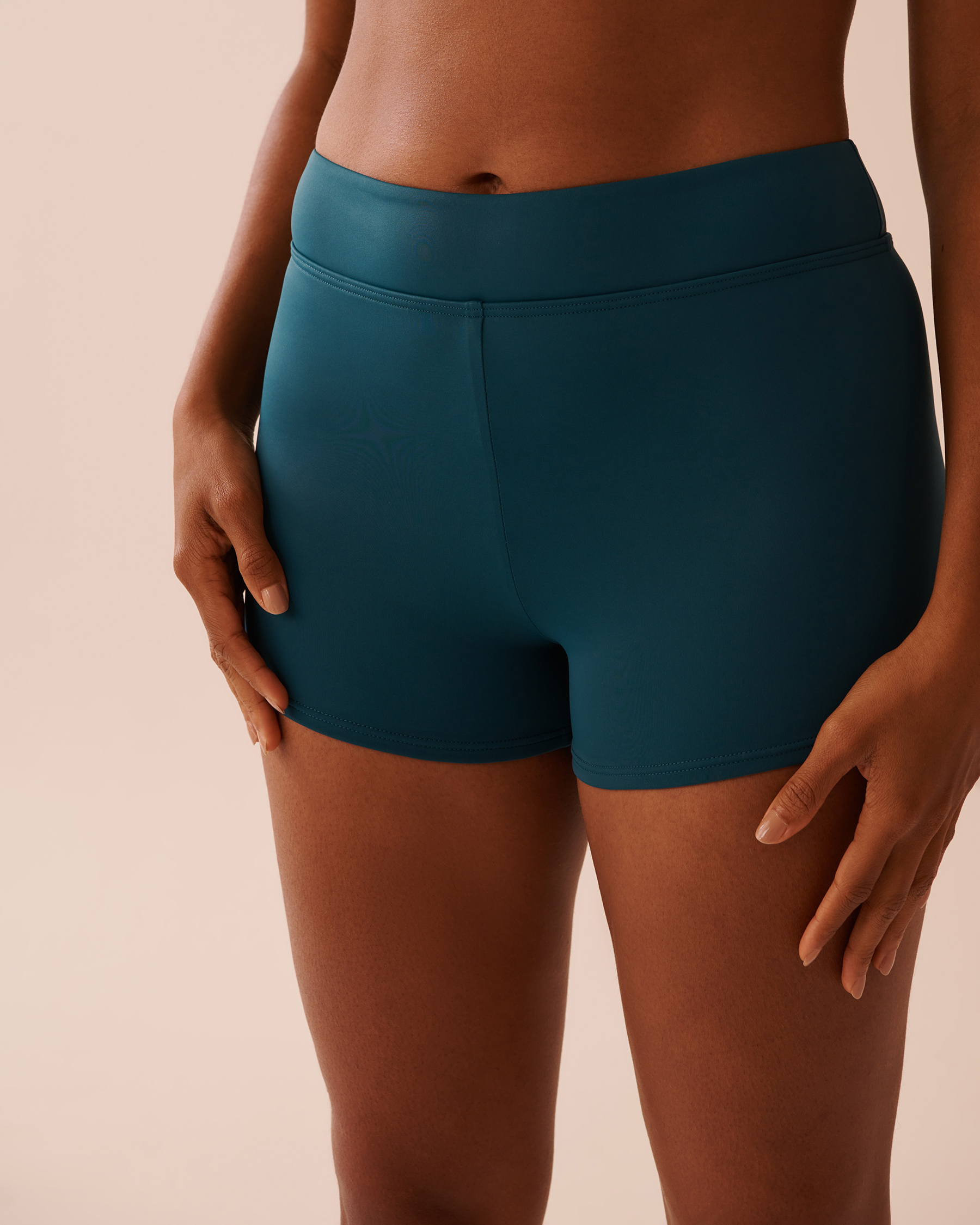 LA VIE EN ROSE AQUA DEEP TEAL Mid-rise Boyleg Bikini Bottom Deep Teal 70300654 - View1