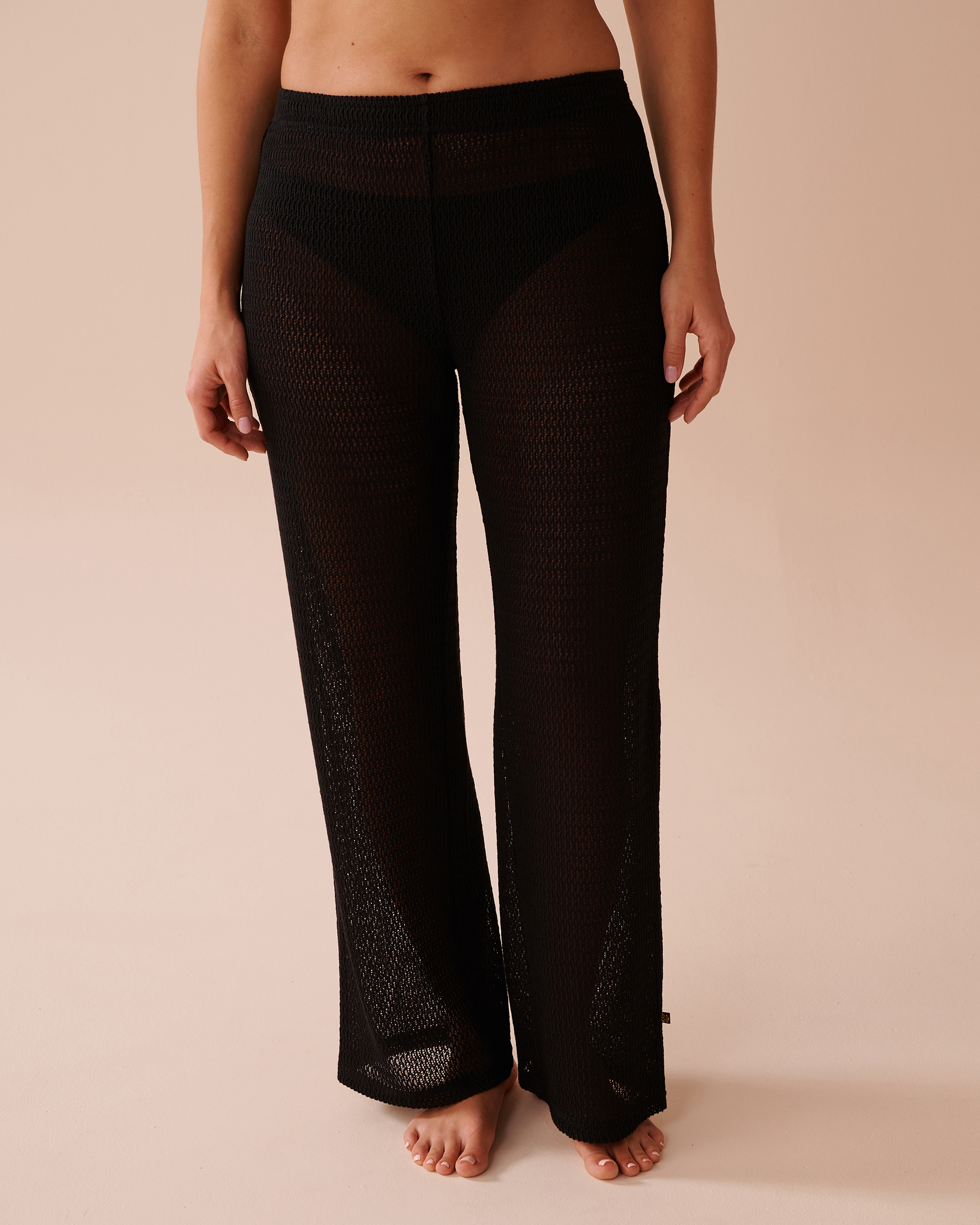 LA VIE EN ROSE AQUA Crochet Pants Black 80200062 - View1