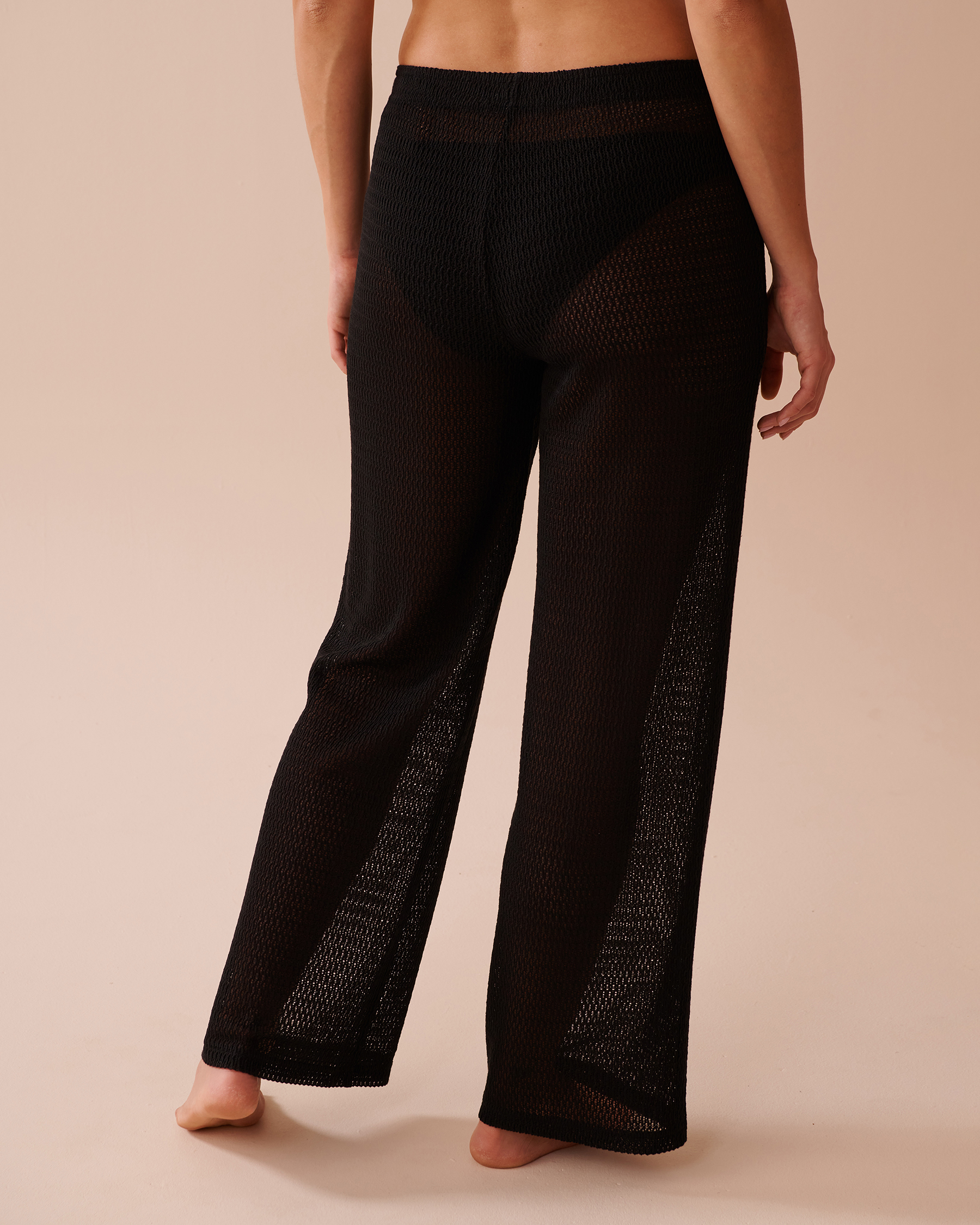 LA VIE EN ROSE AQUA Crochet Pants Black 80200062 - View2