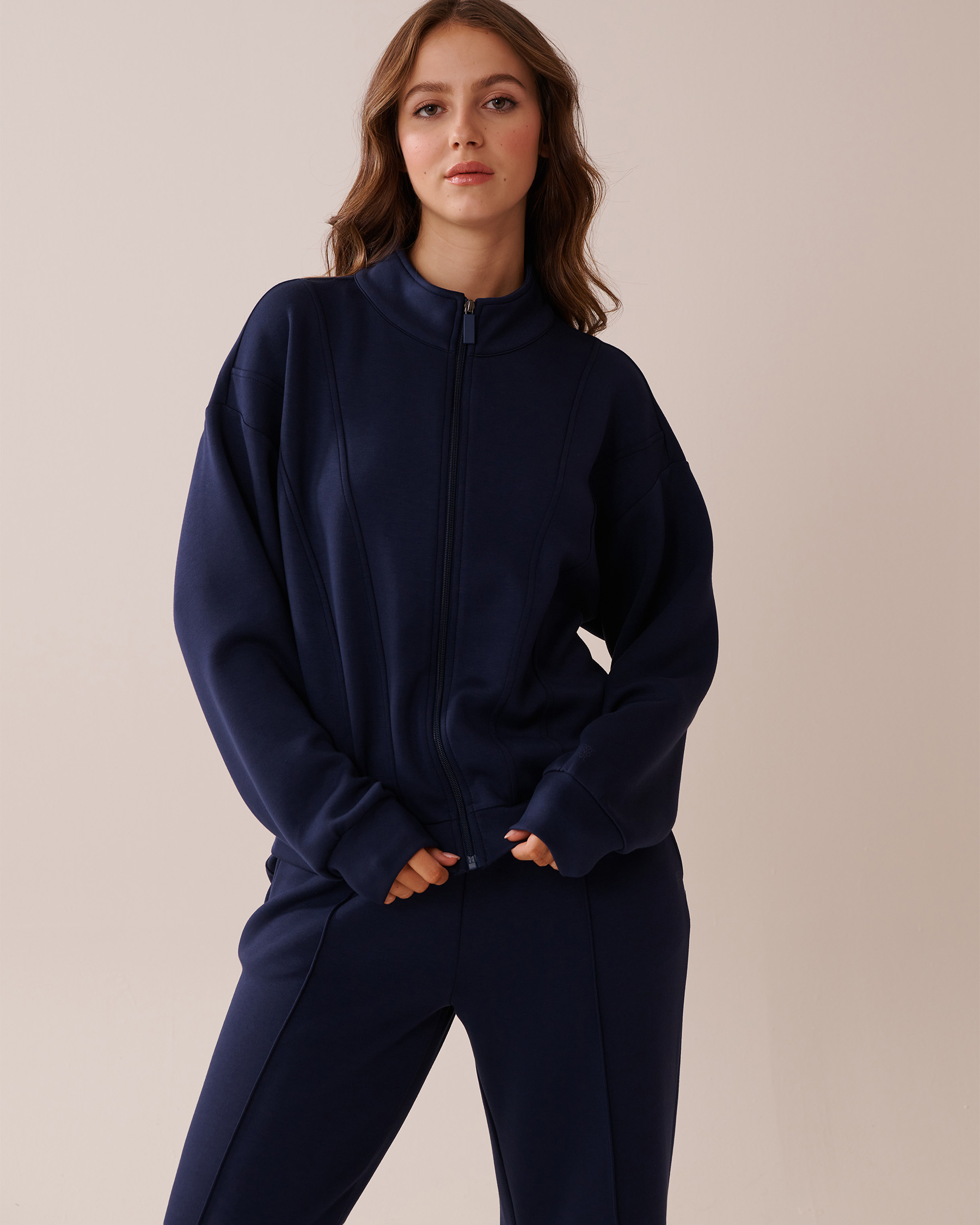 LA VIE EN ROSE Zip-up Sweatshirt Navy Blue 50100100 - View2