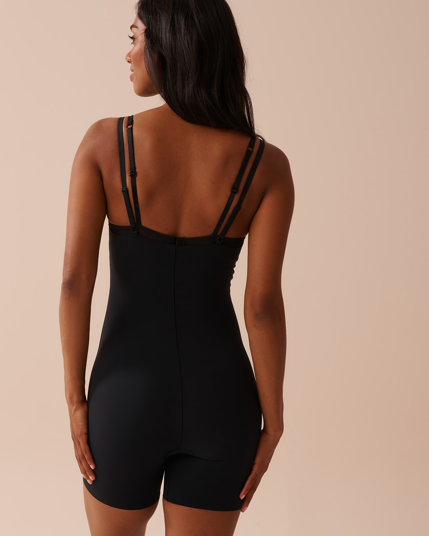 LA VIE EN ROSE Open Bust Microfiber Shaping Bodysuit Black 30300003 - View2