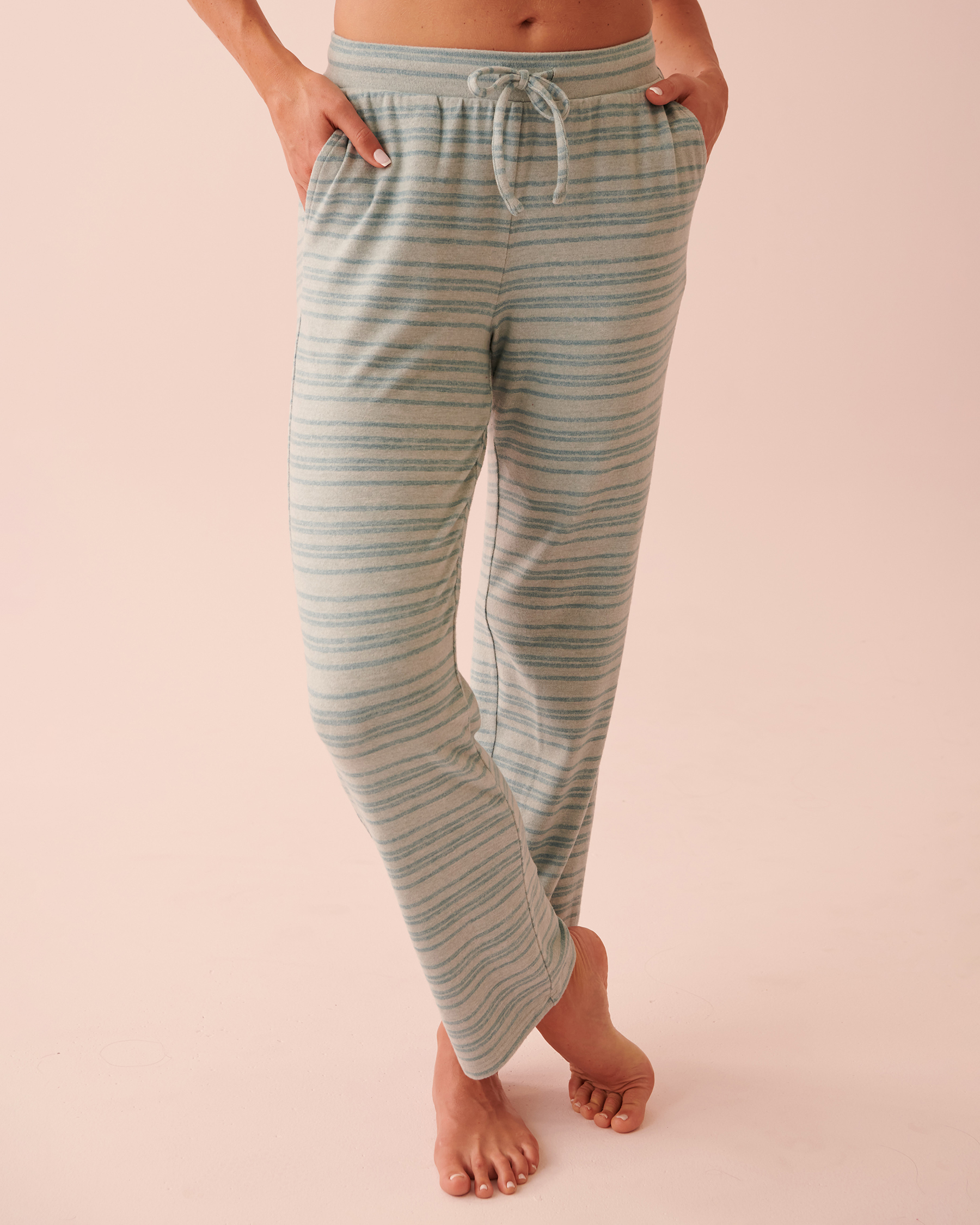 LA VIE EN ROSE Recycled Fibers Straight Leg Pants Blue mix stripes 40200450 - View1