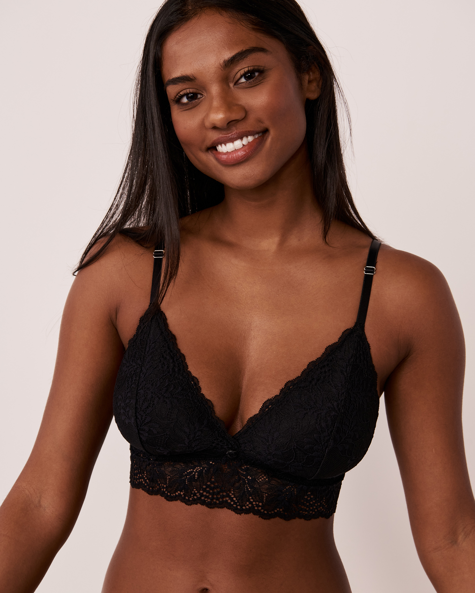 LA VIE EN ROSE Lace Bralette Black 10100097 - View1