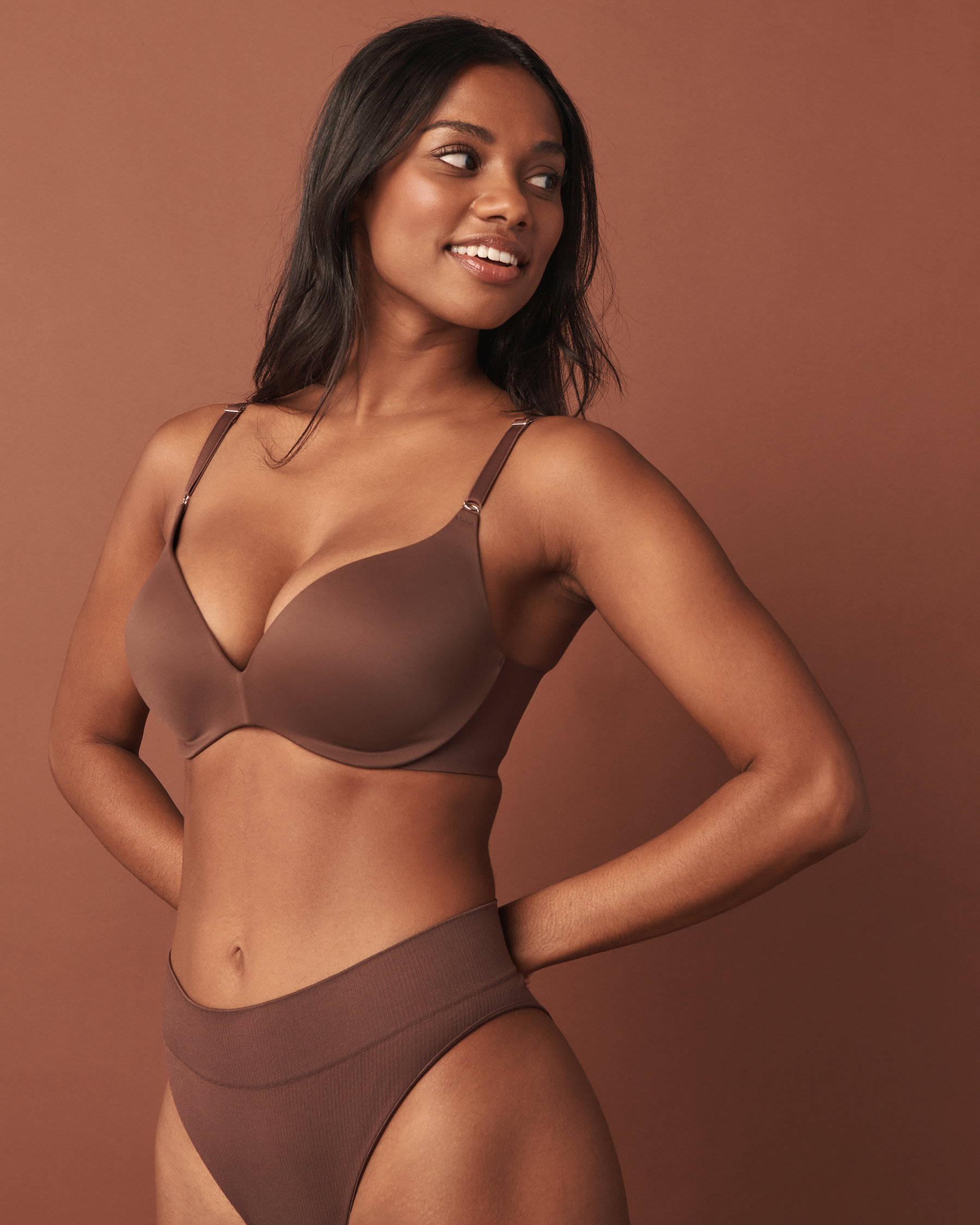 LA VIE EN ROSE Push-up Wireless Sleek Back Bra Smooth coffee 10300014 - View1