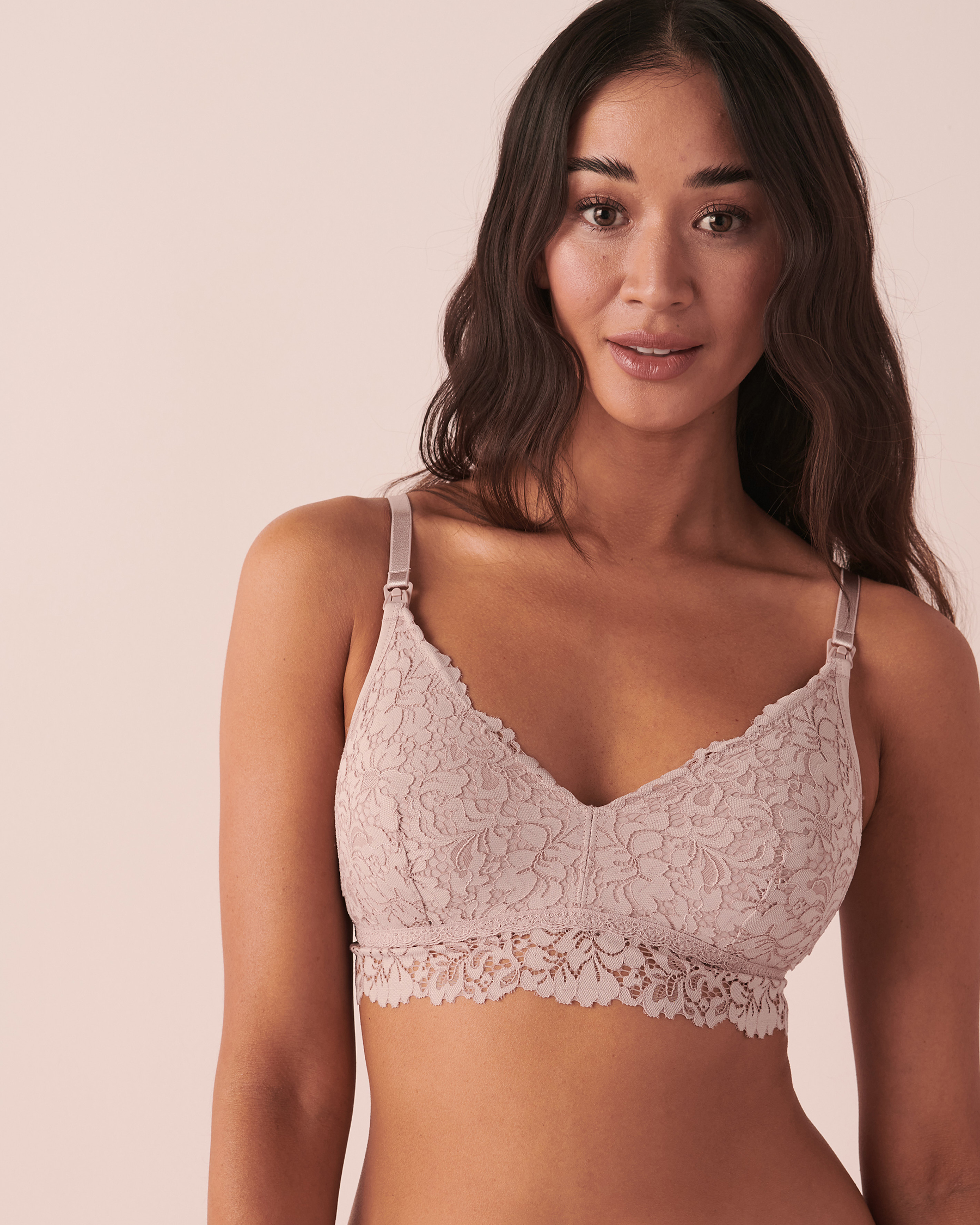 LA VIE EN ROSE Bralette allaitement en dentelle Ombre grise 10100109 - View1