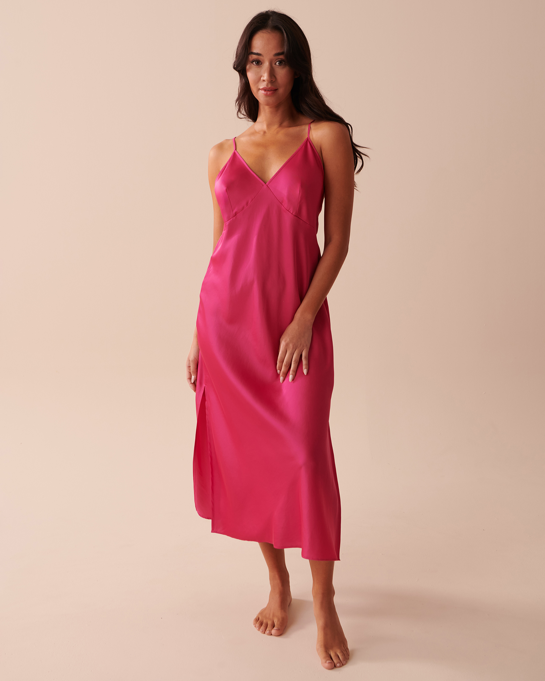 LA VIE EN ROSE Nuisette en satin Rose intense 60500126 - View1