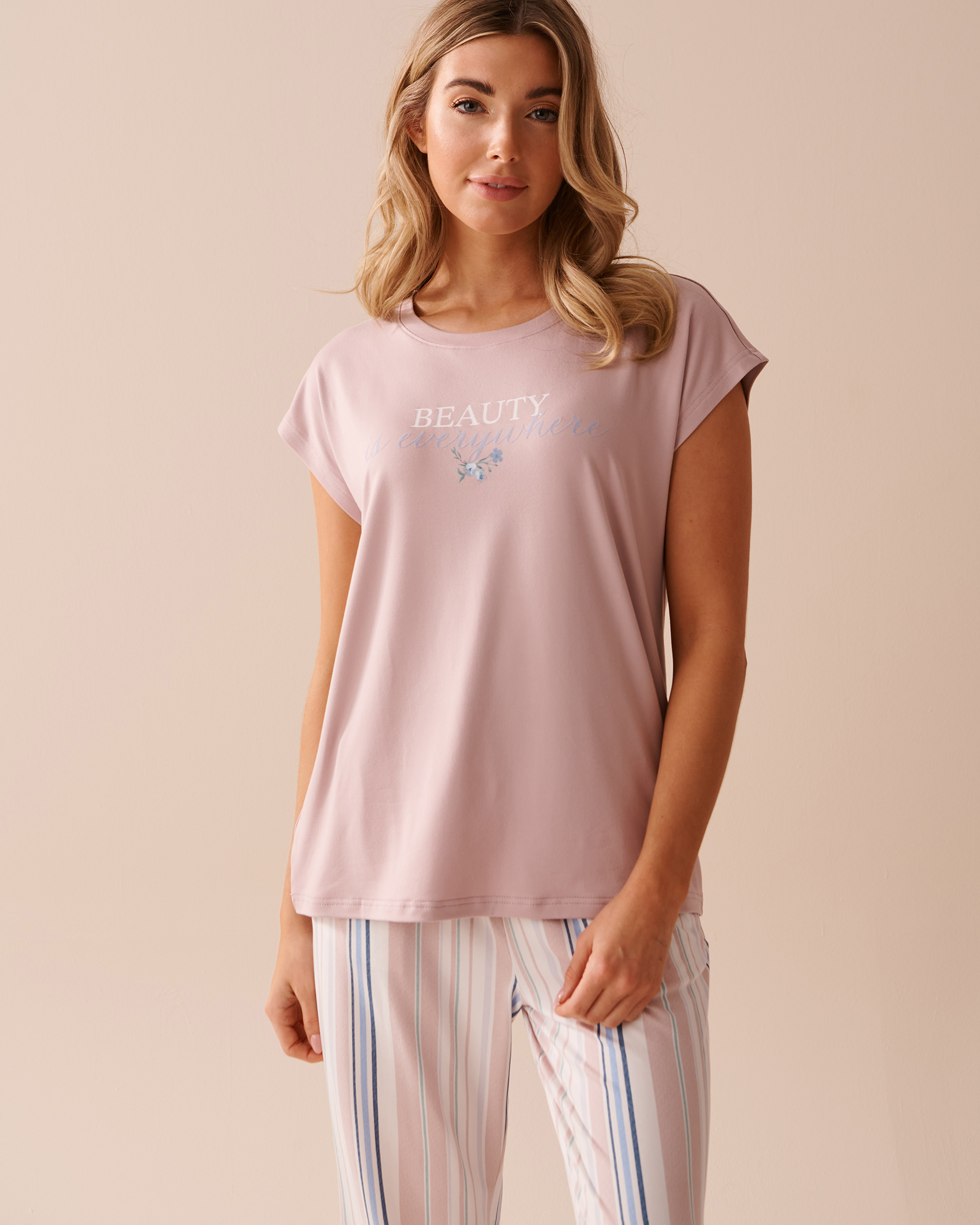 LA VIE EN ROSE Super Soft T-shirt Dusty Rose 40100556 - View1