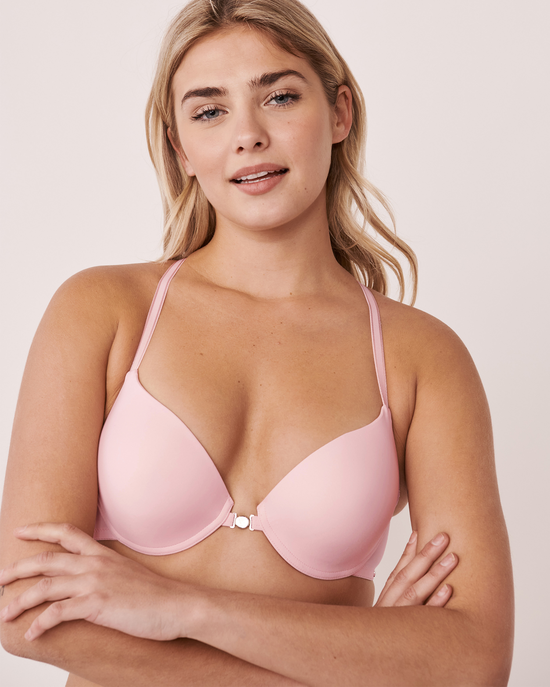 LA VIE EN ROSE Soutien-gorge push-up fermeture avant demi-buste Rose 077-115-0-00 - View1