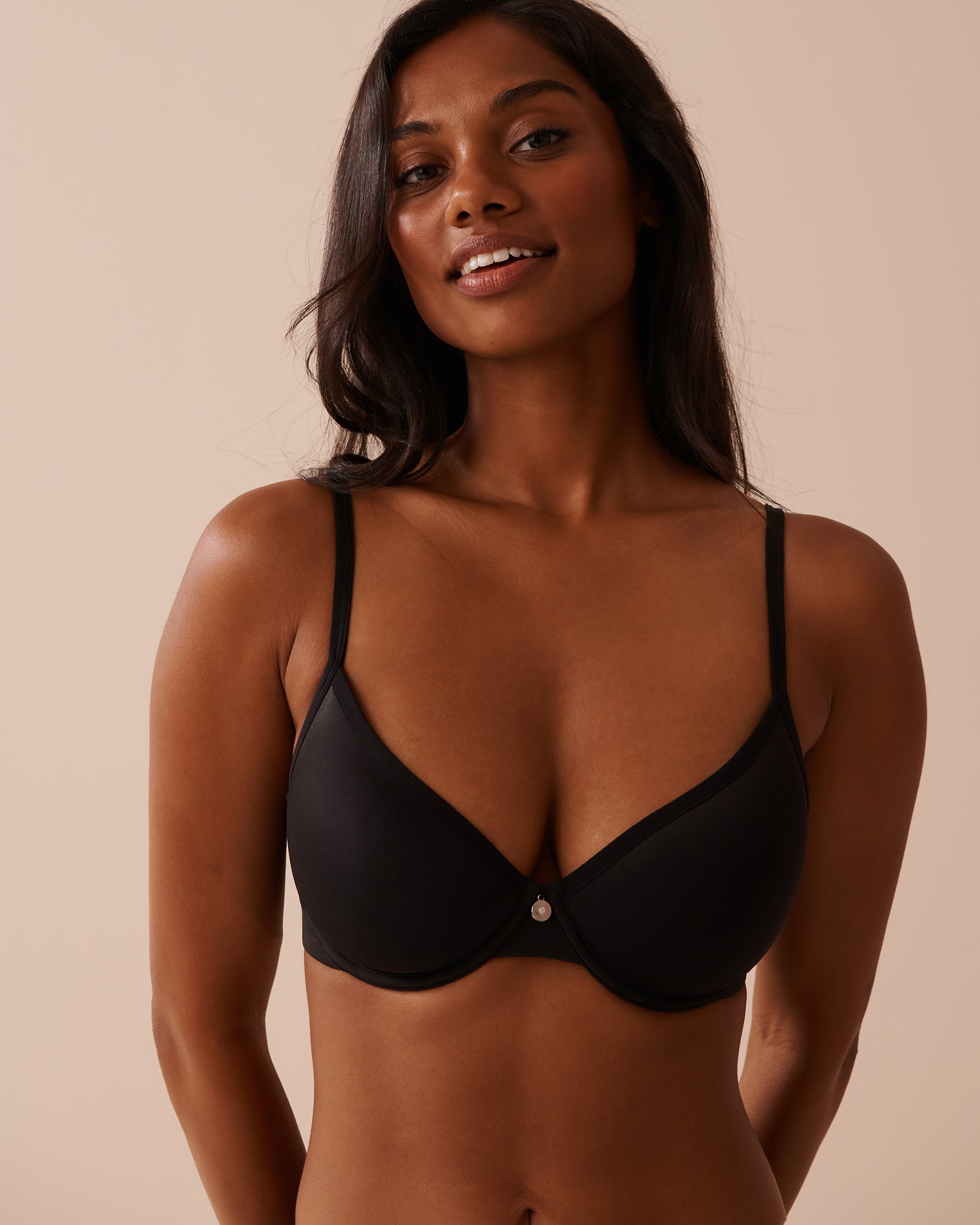 LA VIE EN ROSE Lightly Lined Spacer Foam Demi Bra Black 593-114-0-00 - View1